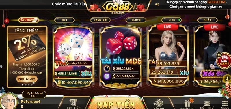 Giao diện Go88